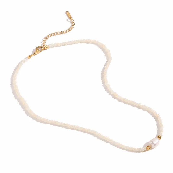 Dainty Fresh Pearl Beaded Necklace – Waterproof Valeria Gioielli