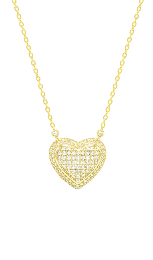 Simple Style Zirconia Heart Necklace | Sterling Silver 925