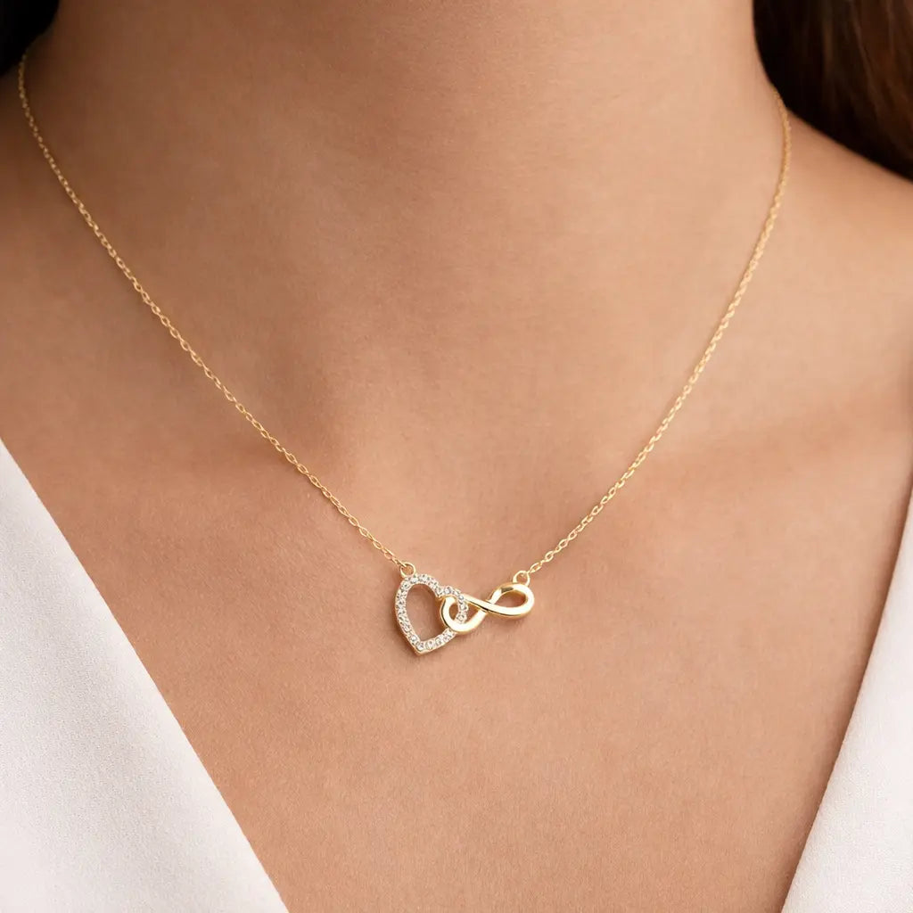 Infinity Heart Necklace – Waterproof Titanium Steel | Hypoallergenic Jewelry Valeria Gioielli