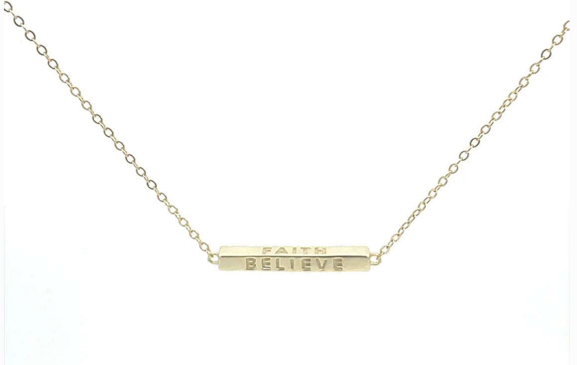 Four Letter Necklace Faith,Believe,Blessed,Love | Sterling Silver 925