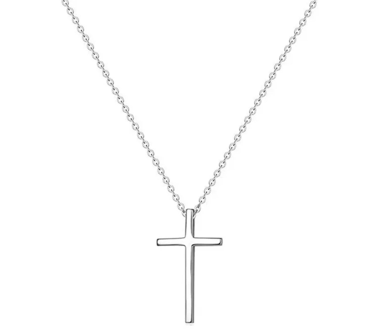 Thin Silver Cross Necklace | Sterling Silver 925