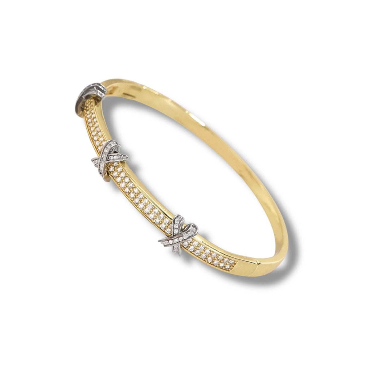 Silver on Gold Bangle