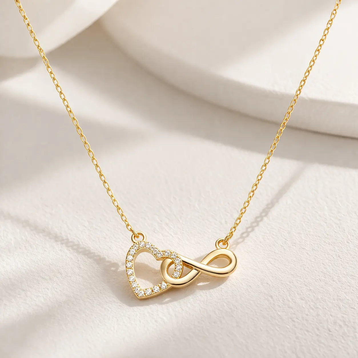 Infinity Heart Necklace – Waterproof Titanium Steel | Hypoallergenic Jewelry Valeria Gioielli