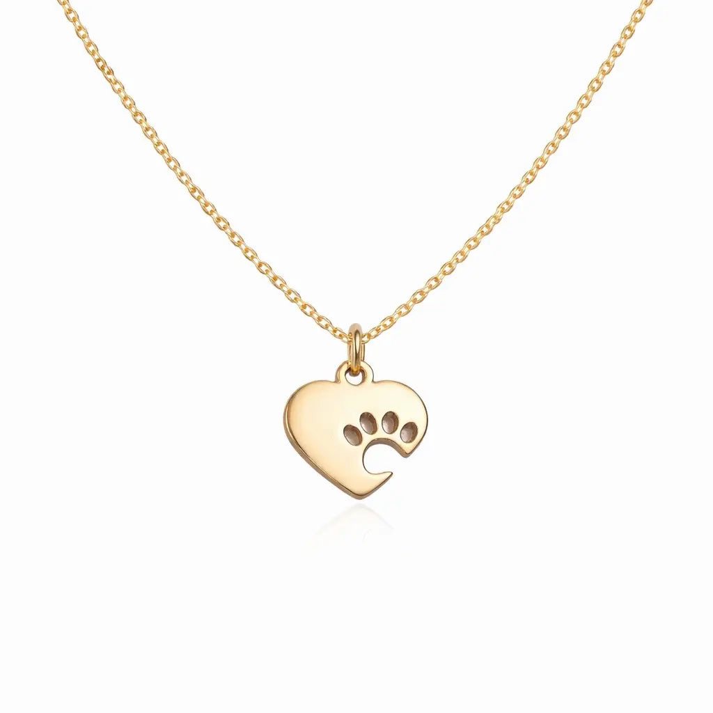 Gold Paw Print Necklace – Waterproof Pet Lover Necklace Valeria Gioielli