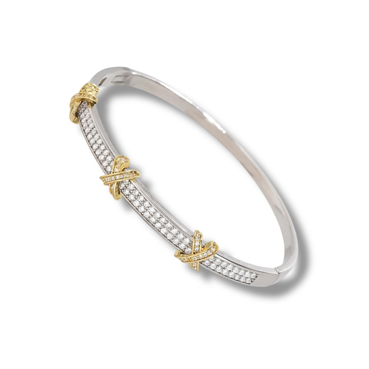 Gold on Silver Bangle