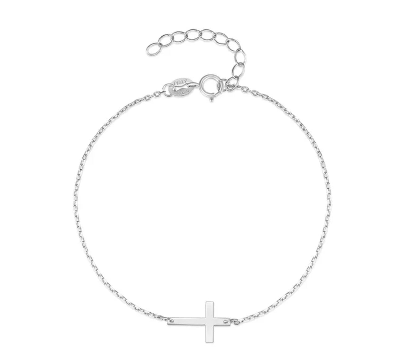 Thin Cross Bracelet | Sterling Silver 925