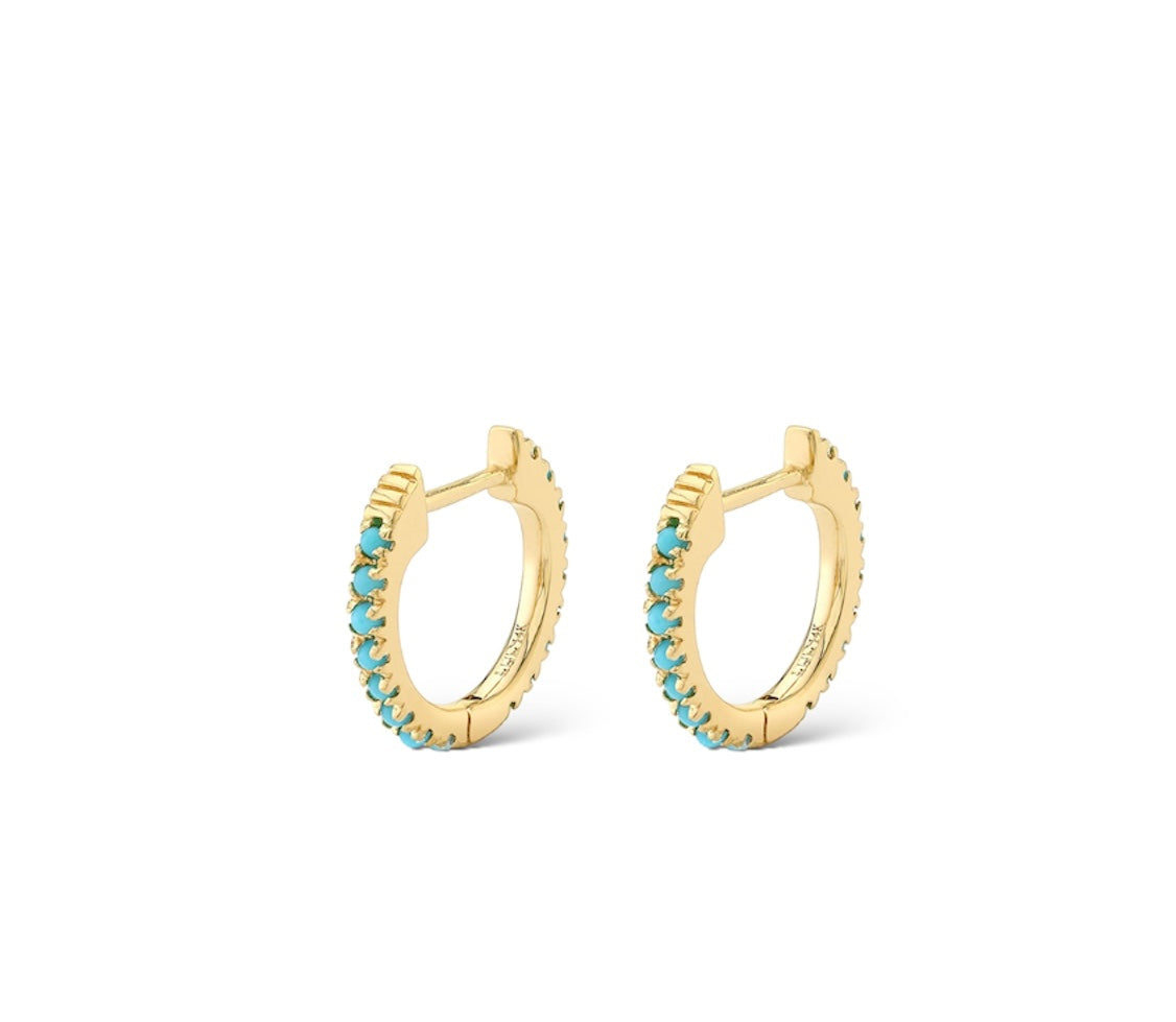 Sofia Gold Earrings (Huggies Style) / Sterling Silver 925