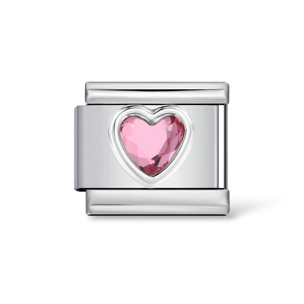 Stone Heart Italian Charm