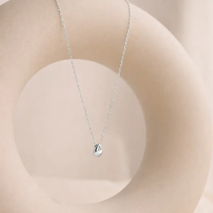 Silver Teardrop Dainty Necklace – Waterproof Stainless Steel Valeria Gioielli