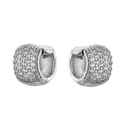 Diana Silver Huggie Earrings