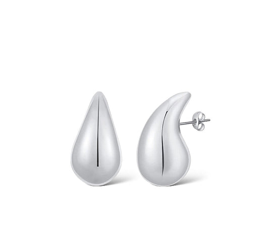 Bold Drop Silver Earrings