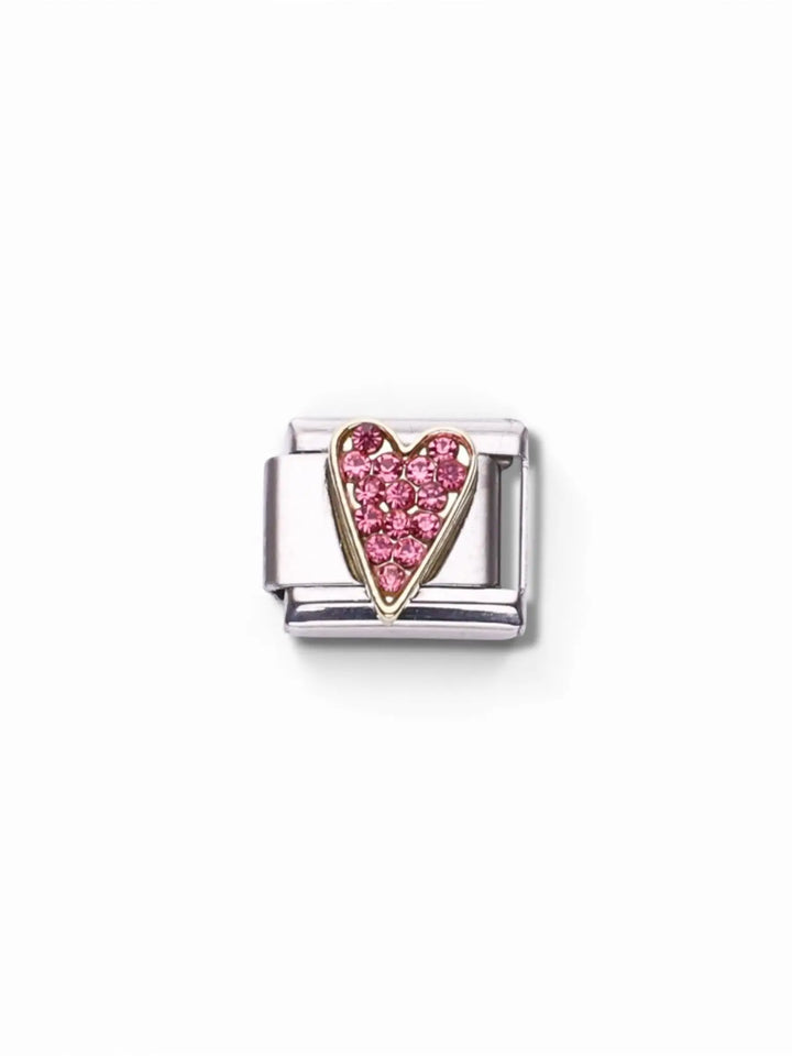 Pink Heart Italian Charm Valeria Gioielli