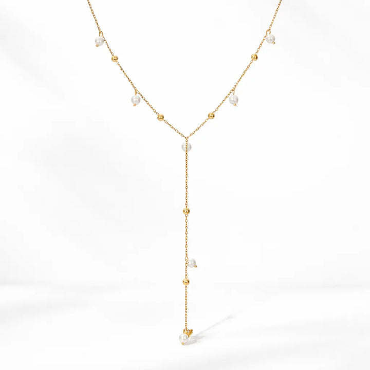 Island Pearl Drop Necklace – Waterproof Stainless Steel Necklace Valeria Gioielli
