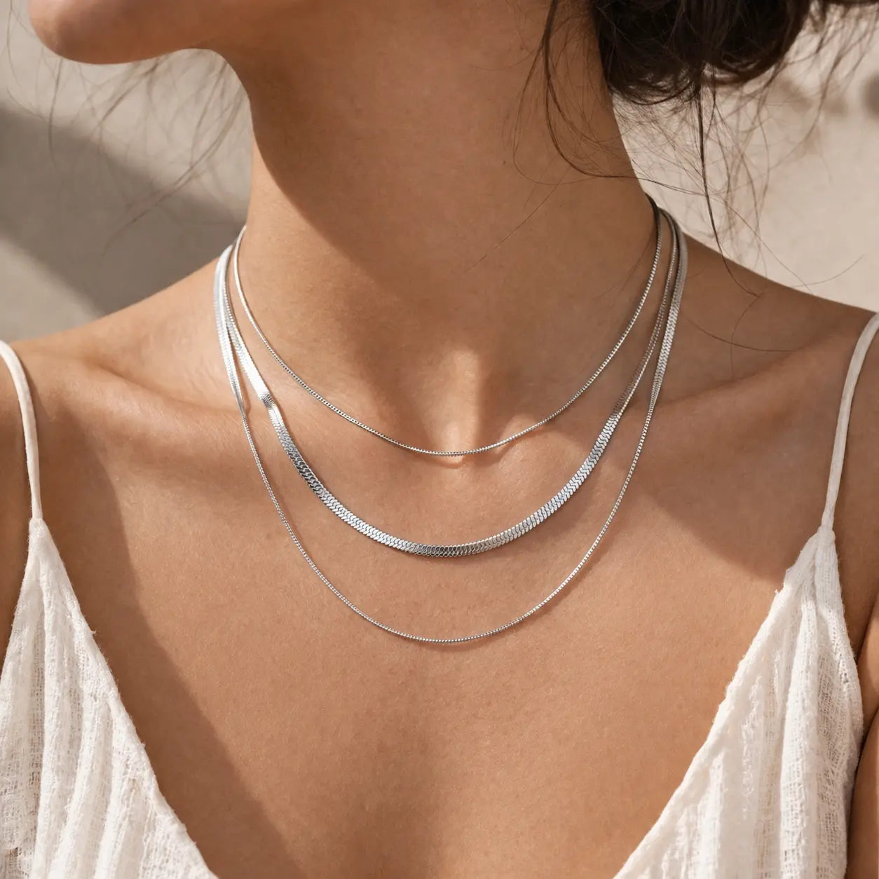 Triple Layer Snake  Necklace – Waterproof Stainless Steel Valeria Gioielli