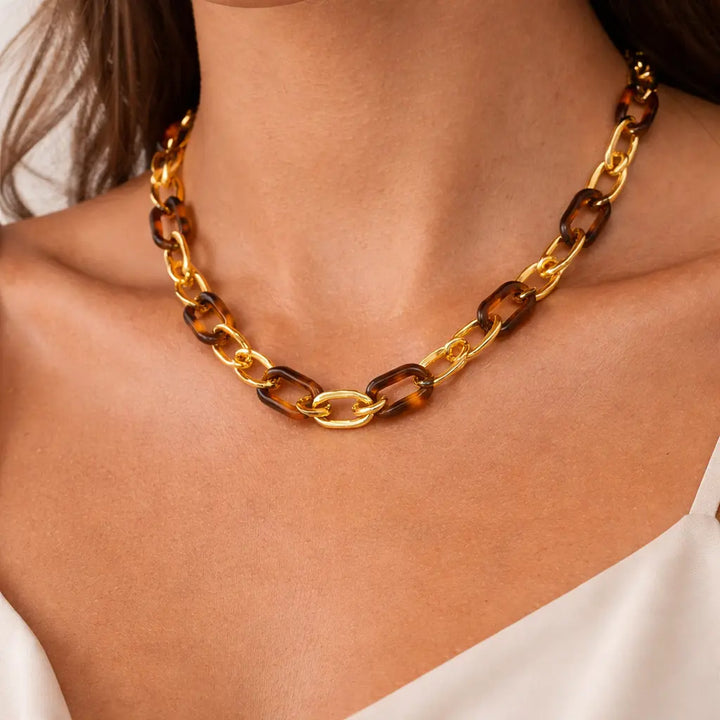 Sienna Tortoiseshell Necklace – Waterproof Valeria Gioielli