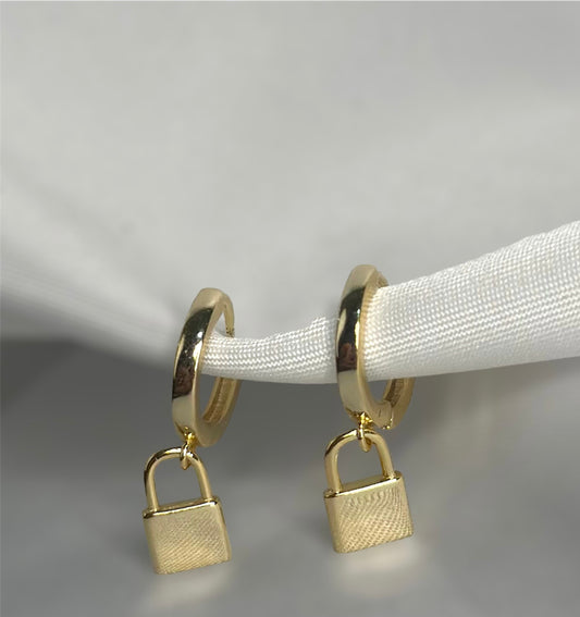 Simple Style Lock Earrings | Sterling Silver 925