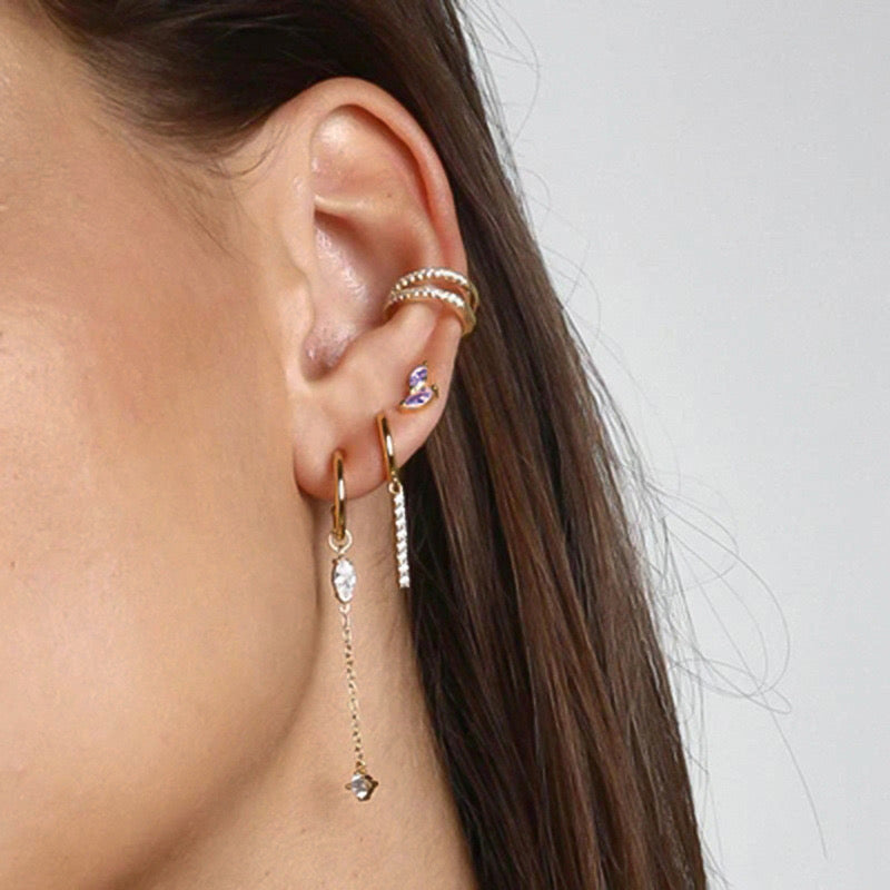 Purple alas earrings (S925)