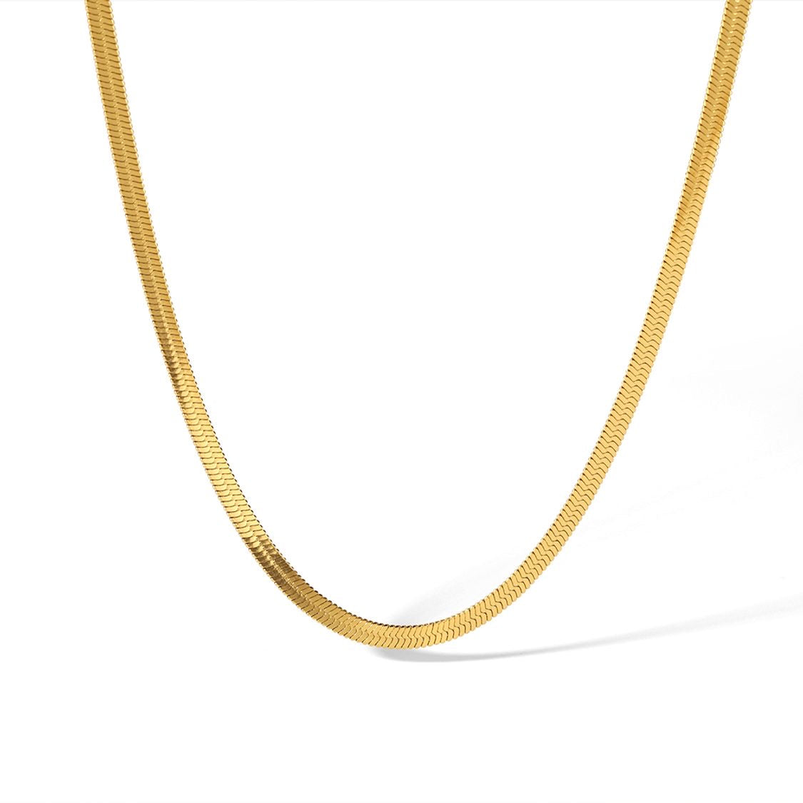 Simple Style Flat Gold Chain