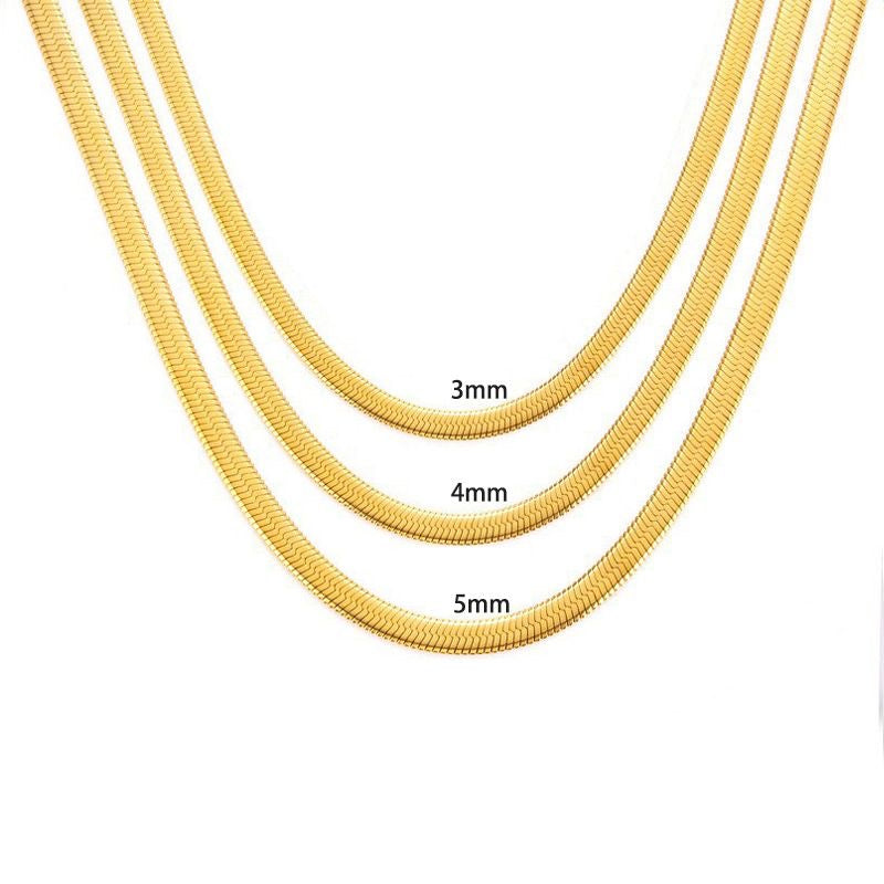 Cadena de oro plana de estilo simple