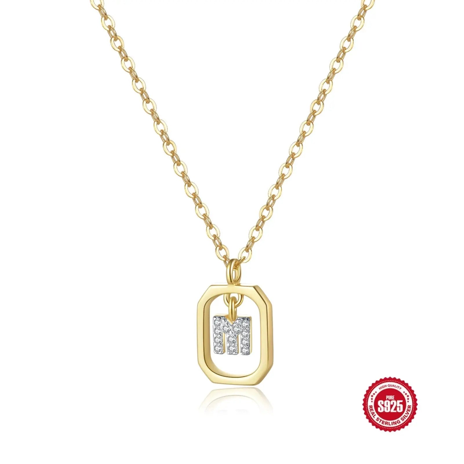 Letter Necklace Sterling Silver 925 Valeria Gioielli