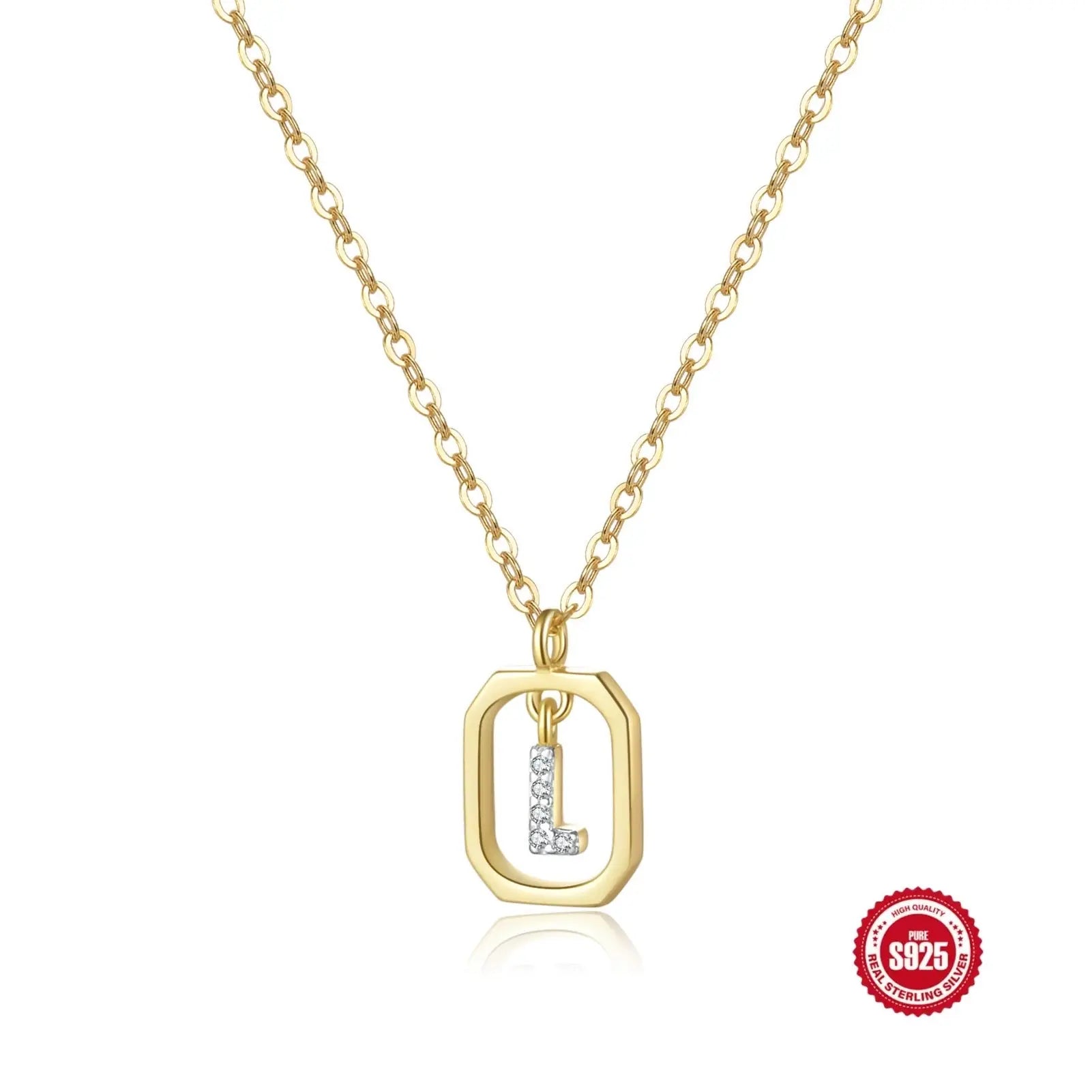 Letter Necklace Sterling Silver 925 Valeria Gioielli